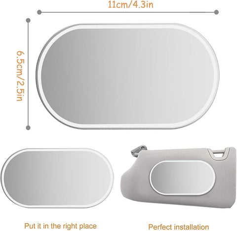 Universal Car Cosmetic Mirror - Portable Auto Vanity Mirror Small Round