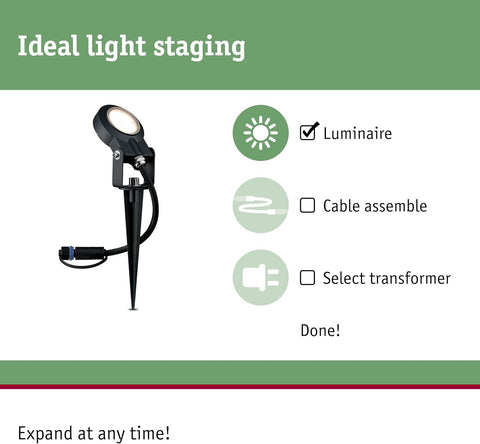 Outd Plug & Shine Spotlight Sting IP67 520lm 3000K 6W 24V Anthracite alu