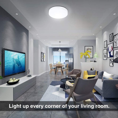 24W Ultra-Thin LED Ceiling Light with Dimmable 2000K Backlight, Warm Night Light & Timer, Modern 12 Inch Round Flush Mount for Bedroom Living Room Kitchen