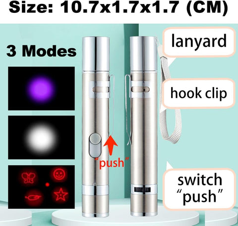 Cat Toys 7-in-1 Interactive Red Pointer LED Light Pen
