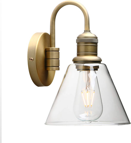 Yosoan Industrial Glass Wall Sconce Light - Antique Finish