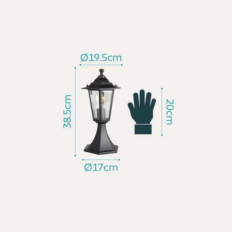 Eglo Laterna 4 Outdoor Lamp, 6 Panel Pedestal Light