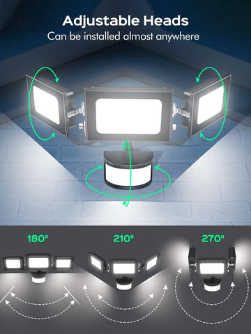 100W Outdoor Security Light Motion Sensor 10000LM PIR LED Floodlight