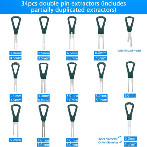 92PCS Terminal Removal Tool Kit Depinning Tool Set – Electrical Connector Pin Extractor Wire Terminal Release Tools for Automotive & Household Devices