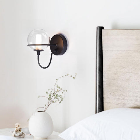 Modern Matt Black G9 Wall Light with Switch