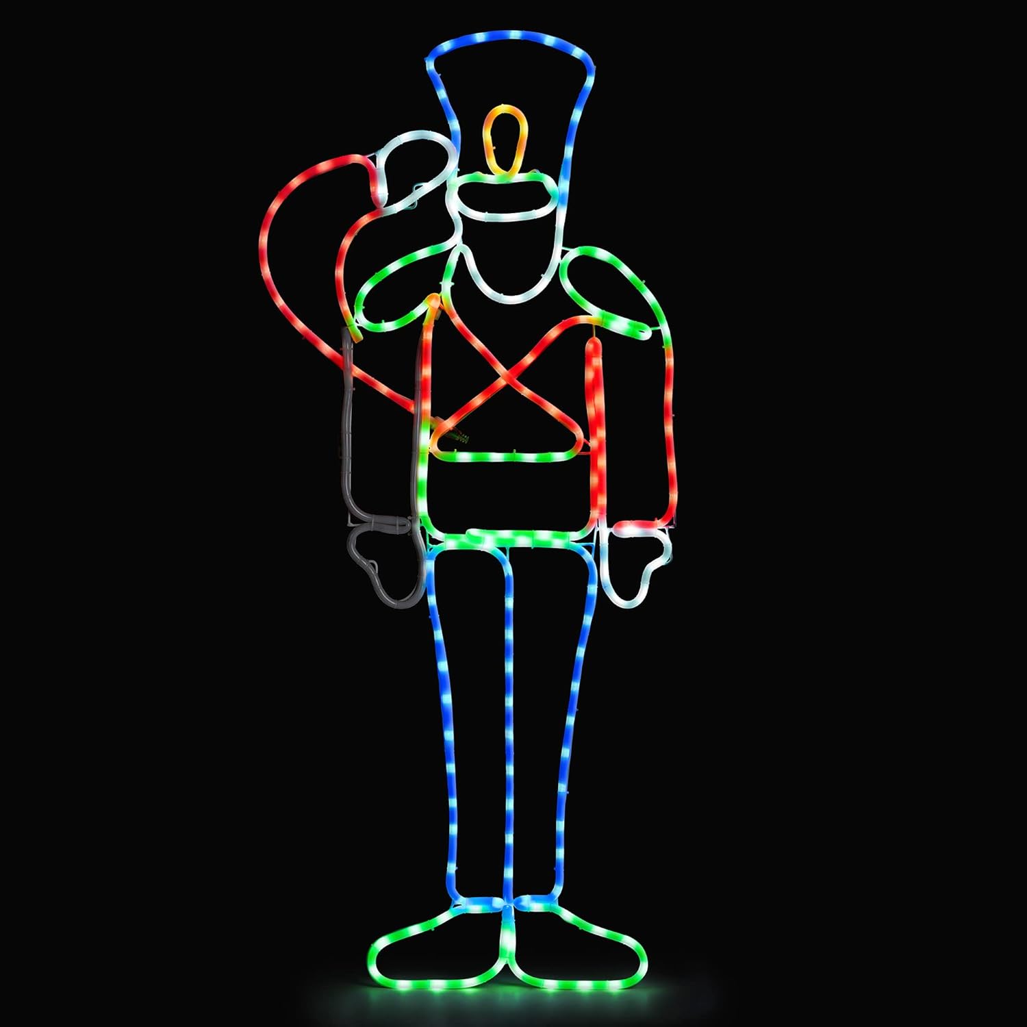 Animated LED Saluting Nutcracker Soldier Rope Light 252 LEDs Mains Powered