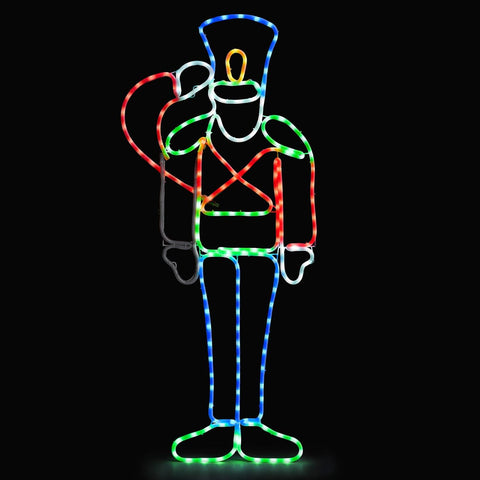 Animated LED Saluting Nutcracker Soldier Rope Light 252 LEDs Mains Powered