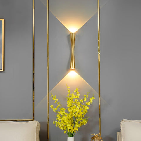 LED Up and Down Gold Wall Light 35CM Warm White