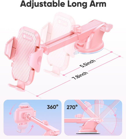 Rally Racing-Grade 3-in-1 Car Phone Holder Pink