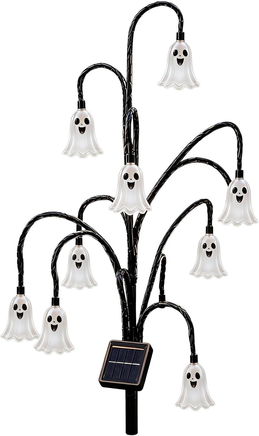 Solar Garden Light - Halloween Ghost Lawn Stake, Outdoor Yard Decor Lamp