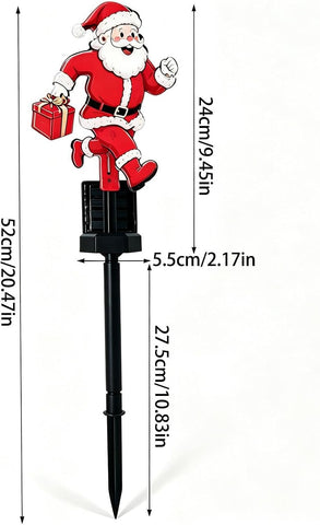 Solar Stake Lights Outdoor Christmas Santa Design Decorative Lighting