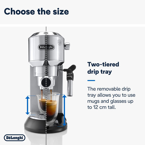 De’Longhi Dedica EC685M Traditional Pump Espresso Machine – Silver | Coffee & Cappuccino Maker, 15 Bar Pressure