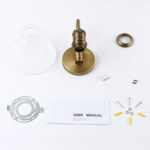 Yosoan Industrial Glass Wall Sconce Light - Antique Finish