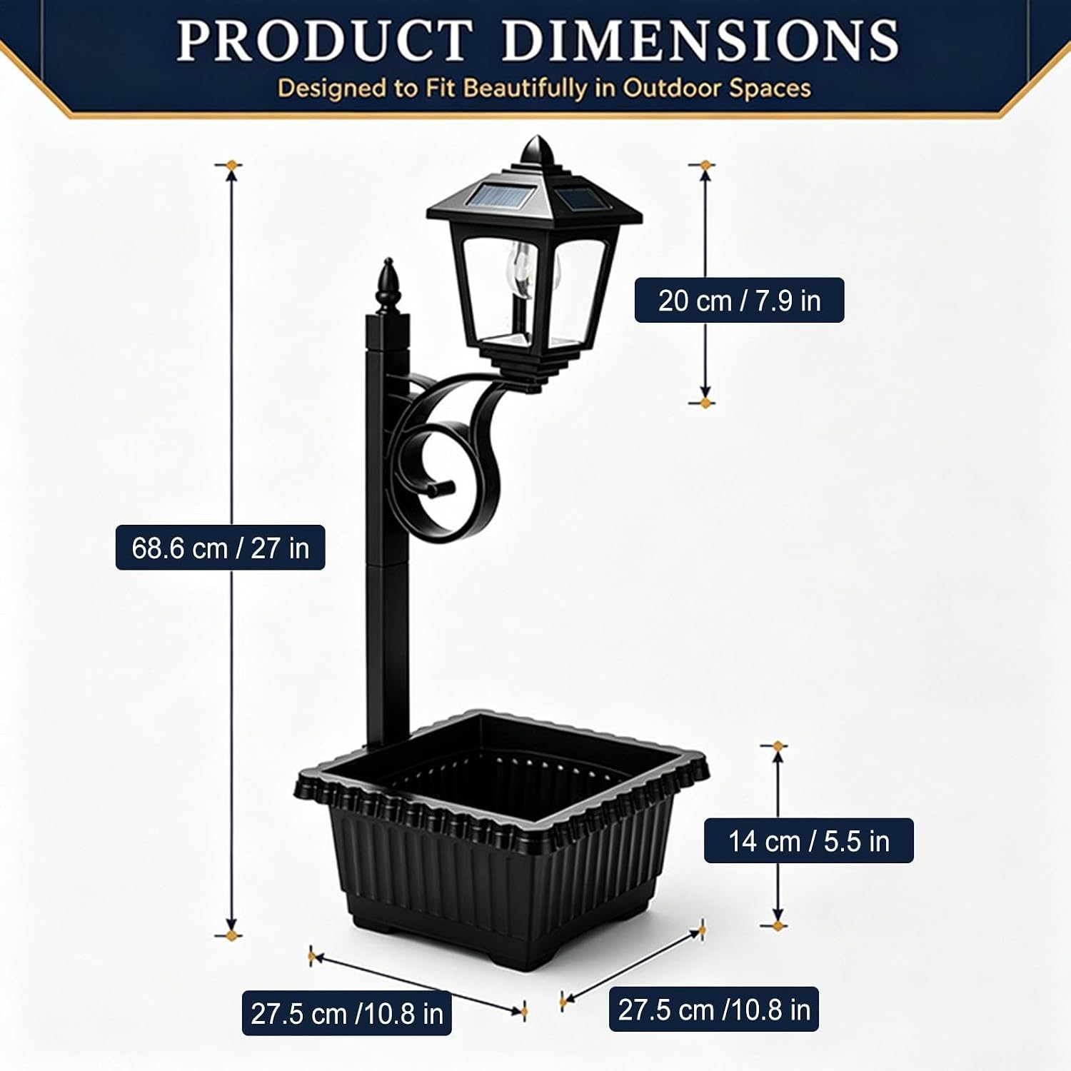 Solar Powered Planter, Decorative Yard Lighting, Garden Path Light,