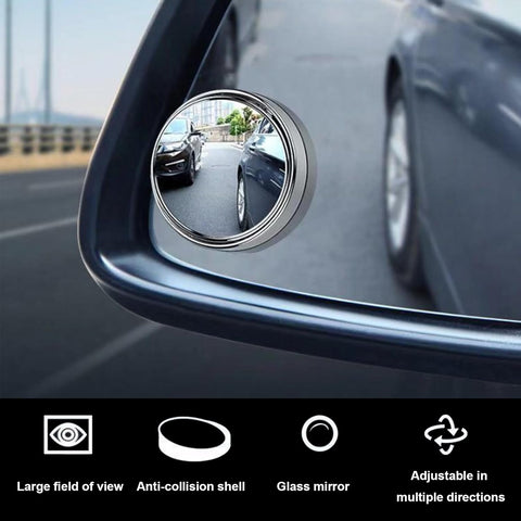 2pcs 360° Rotating HD Glass Car Blind Spot Mirrors