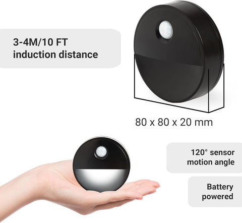 Motion Sensor Night Light Pack of 3 Battery LED Stick On Cold White