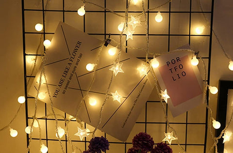 Star Fairy Lights 3M 20 LED Battery Powered String Lights, Warm White Two Mode Decorative Lights for Indoor Outdoor, Party, Birthday, Valentine’s Day, Halloween and Christmas Decorations, Flexible Copper Wire, IP44 Waterproof
