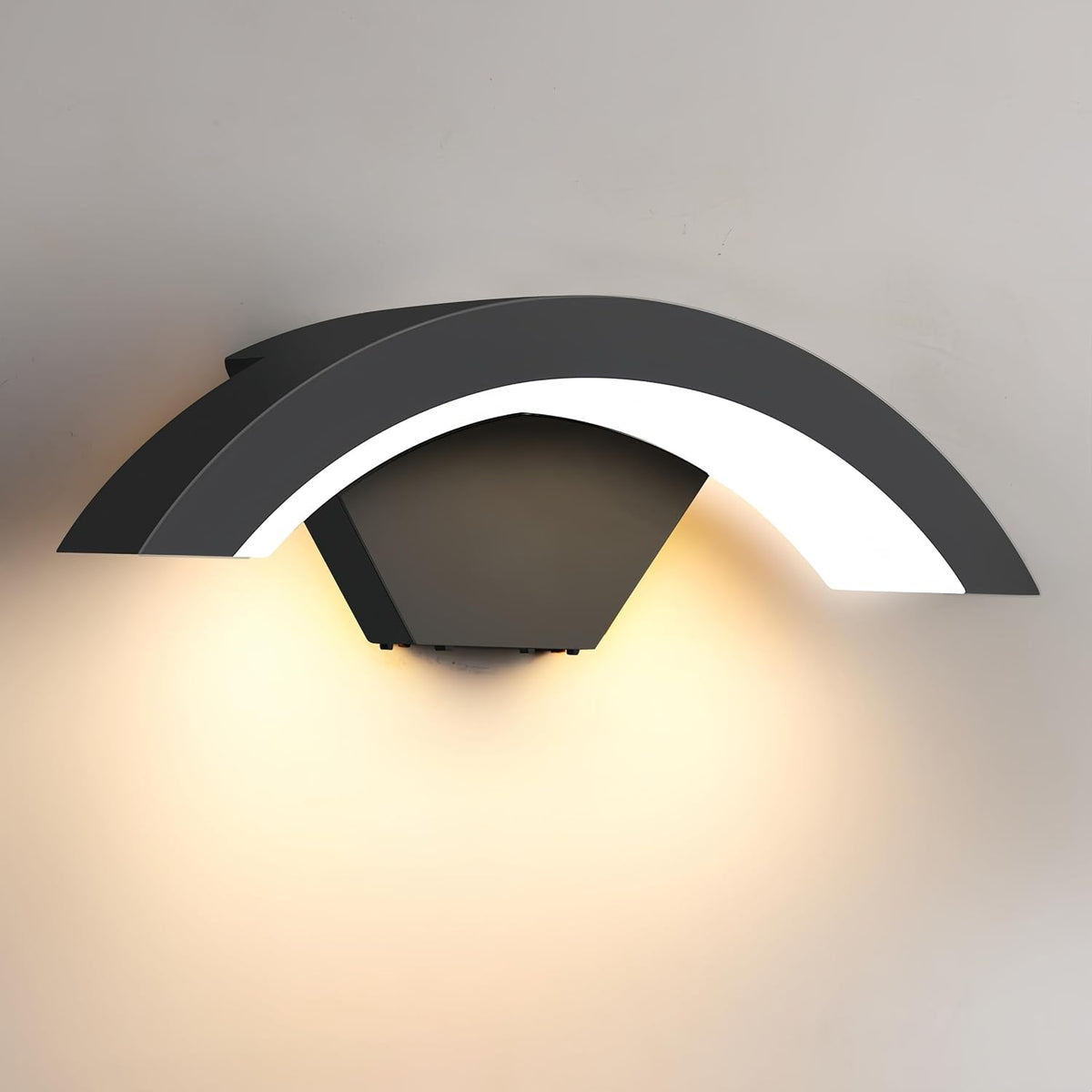 Outdoor Wall Light, 12W LED Wall Lamp Warm White 3000K Exterior Light IP65 Waterproof Outdoor/Indoor Modern Wall Lighting for Porch, Garden, Balcony