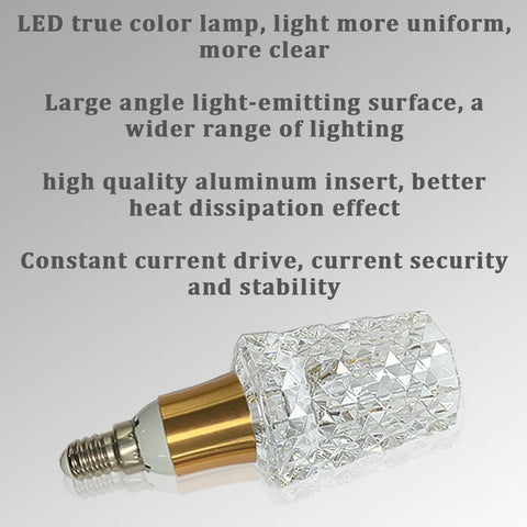 Acrylic Crystal LED Bulb 5W E14 Warm White 3000K