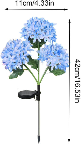 Fairy Hydrangea Lights - Artificial Light Up Hydrangea Flower with 2 Lighting Modes - Outdoor Solar Garden Lights, Yard Art, Blooming Flower Garden Decor for Patio Lawn Pathway