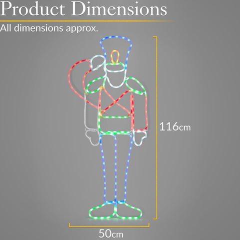 116cm Christmas Nutcracker Soldier LED Rope Light with 252 LEDs