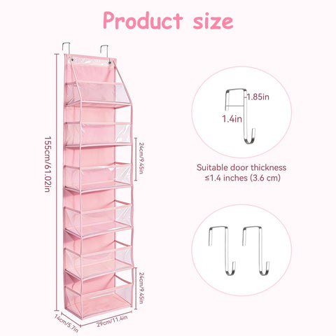 MOFASVIGI Over Door Storage Organiser, Beige – 6 Large Pockets with Clear PVC Windows for Space-Saving Home Organisation