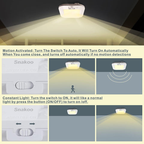 Ceiling Mounted Rechargeable LED Motion Sensor Light

