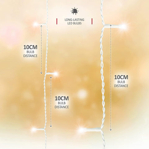 Icicle Lights Outdoor Christmas 1000 LED 30m Lit Length, Warm White LED Icicle Fairy House Lights with 8 Hours On Timer, Memory, 8 Lighting Modes, Mains Powered – Make Your Home Glow With Christmas Magic
