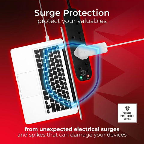 Four Socket Surge Protected Extension Lead 2m 13A