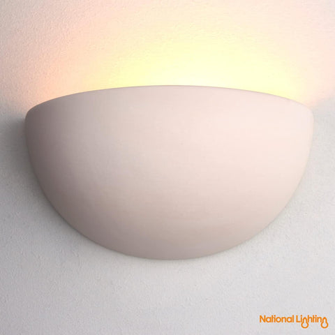 Modern Decorative Paintable Bowl Shaped E27 LED Compatible Dimmable Hallway Lounge Wall Uplighter