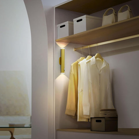 Gold Motion Sensor Rechargeable Wall Lights Set of 2