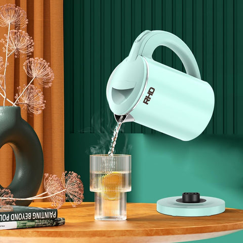 0.5L Small Portable Electric Kettle – Stainless Steel Travel Kettle, Fast Boil, Auto Shut-Off & Boil-Dry Protection – Green