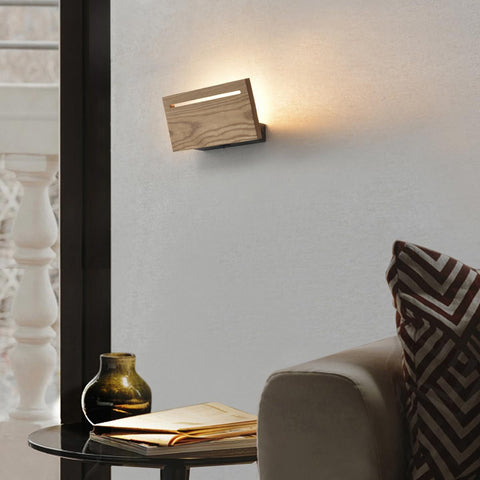 Wood Wall Light for Living Room, Led Wall Lamp for Bedroom Bed, Modern Wall Sconce with Switch,Wall Lamps Indoor for Hallway, Guest Room, Hotel, Bedside Lamp,8w,3000k Warm White, 1pcs