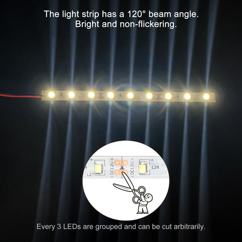 15 PCS 150mm Prewired LED Strip Lights 12V-18V Flexible White SMD