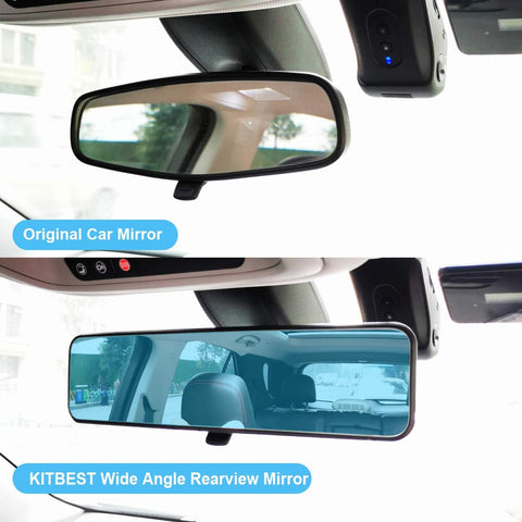 Kitbest 290mm Anti Glare Panoramic Rear View Mirror