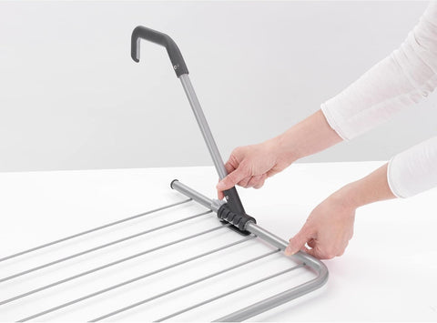 Brabantia Hanging Drying Rack, 4.5m Clothes Line, Adjustable Arms with Smart Lock, Foldable Indoor Door-Mounted Airer, White