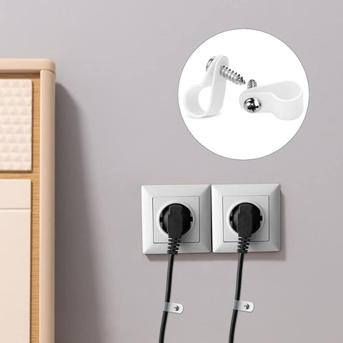 100pcs R Type Nylon Cable Clips,1/4inch cable management clips,Cable Tidy Clips,P Clips with Stainless Steel Screws,Cable Clips Outdoor for Home and Office (White)