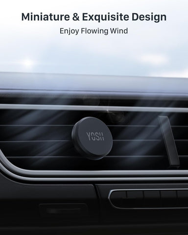 YOSH Magnetic Car Phone Holder, Strong Air Vent Mount with Upgraded Magnets | Secure & Stable Cradle for iPhone & Samsung | Includes Metal Plates, Car Accessories