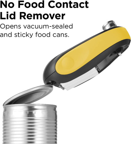 Kitchen Mama One-to-Go Electric Can Opener – One-Touch Operation, Auto-Stop, Smooth Edge, Battery Operated, Yellow