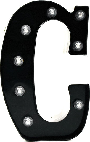 Black Alphabet Marquee Letters LED 26 Alphabet Light Up Letters with Diamond Bulb Battery Powered for Wedding, Birthday, Christmas, Home, Bar Decoration, Party Night Light