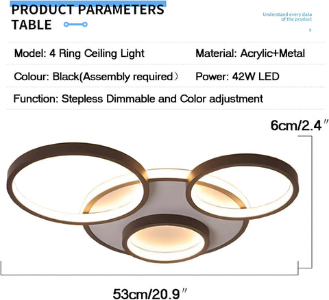 Round modern LED ceiling fixture