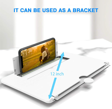 12" Foldable Phone Screen Magnifier – White