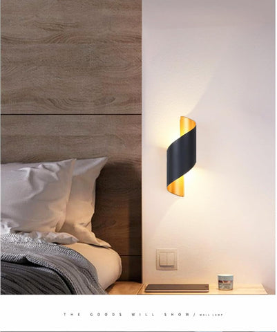 Spiral LED Wall Light 10W Up Down IP65 Black