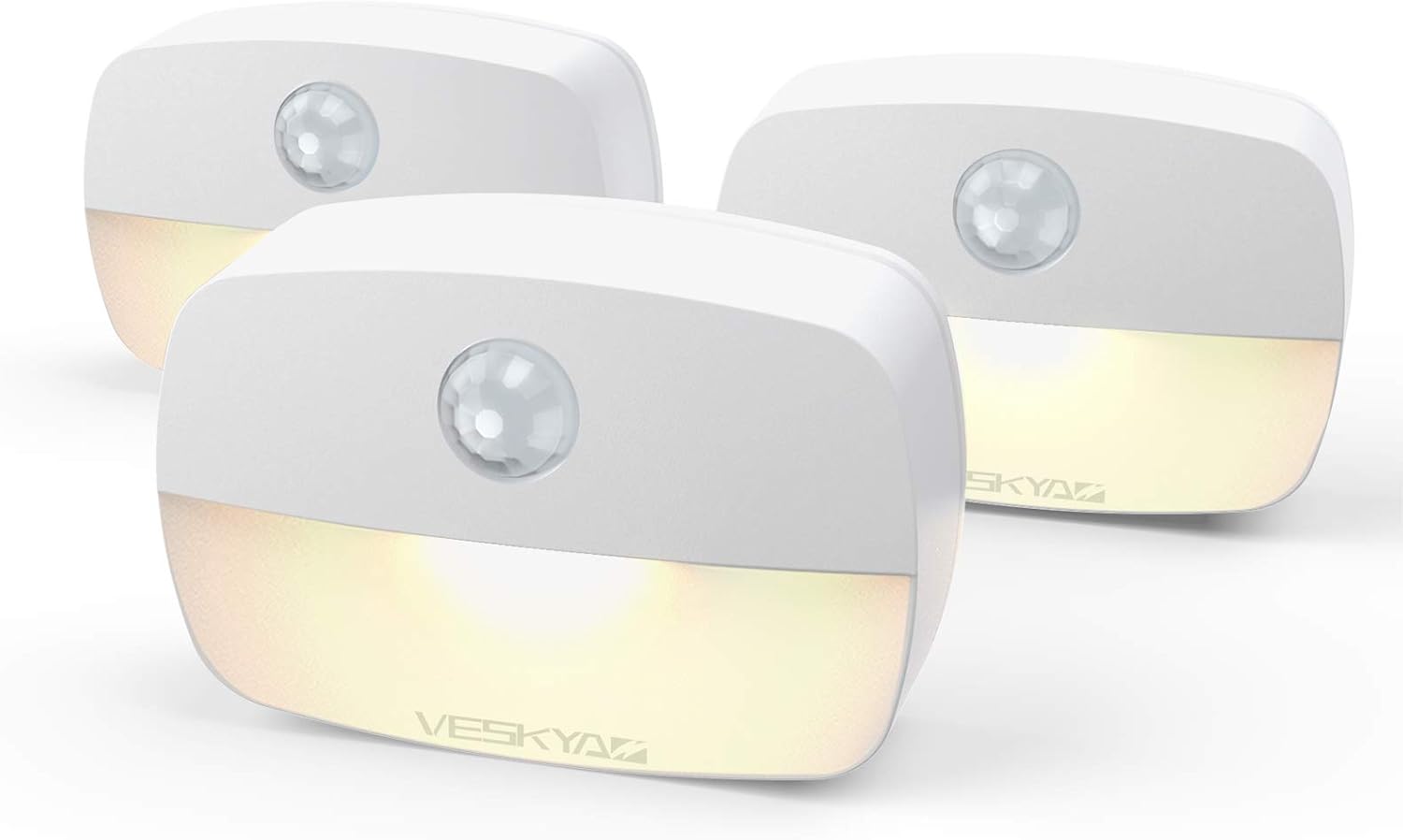 Battery operated LED sensor light warm white