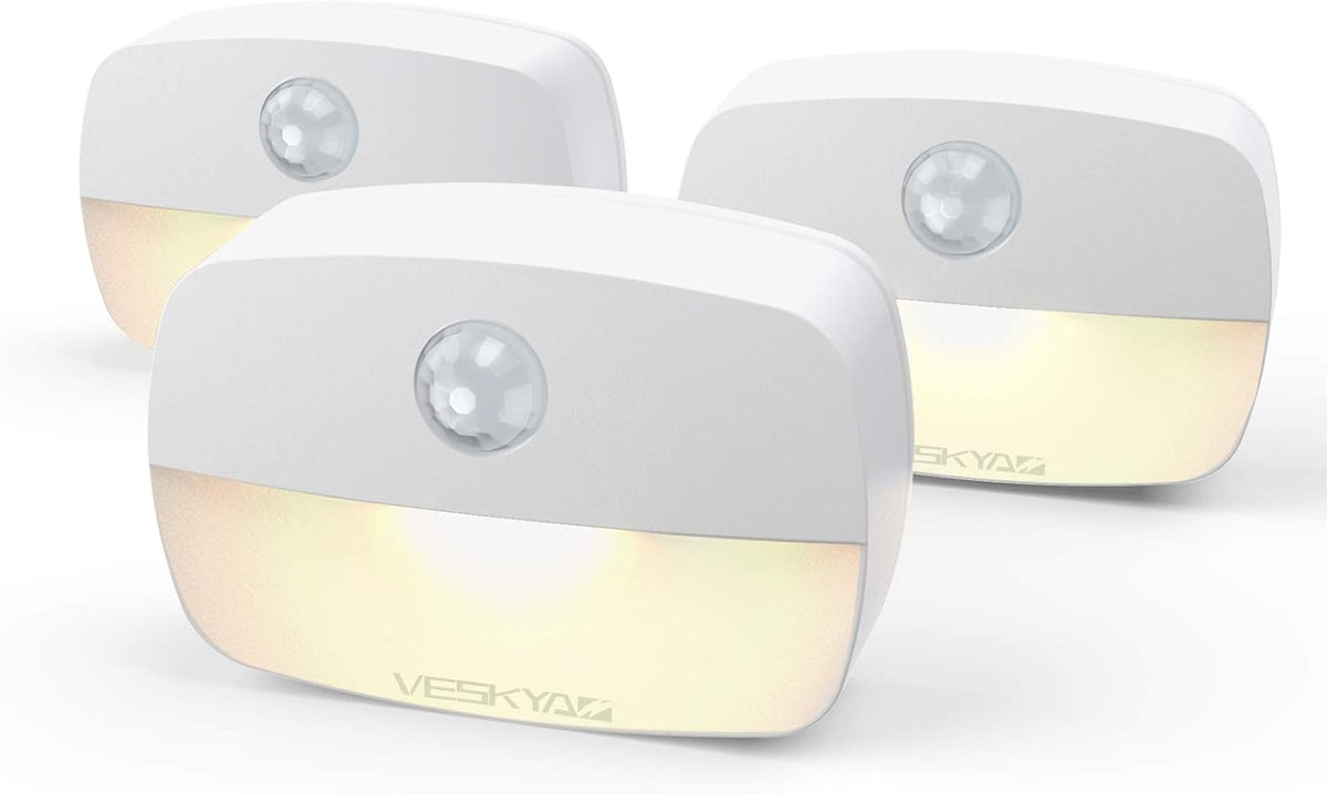 Battery operated LED sensor light warm white