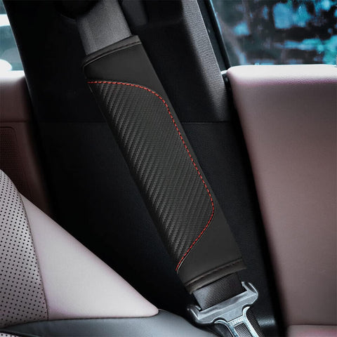 JNNJ 2PCS Carbon Fiber Car Seat Belt Shoulder Covers