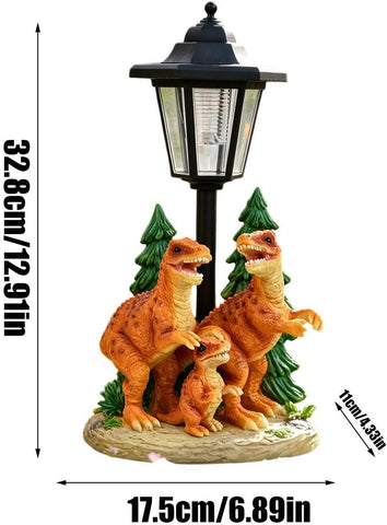 Solar Dinosaur Statue, Waterproof Resin Garden Sculpture, Outdoor Light 1pc