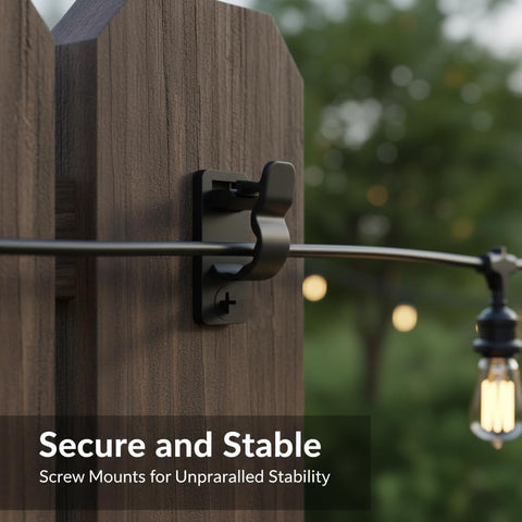 60Pack Outdoor String Light Clips & Screw Hooks – Weatherproof Garden & Patio Light Clips – Keep Your Lights Secure When the British Weather Turns
