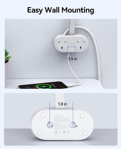 ORICO Travel Extension Lead with 3 USB Ports & 2 UK Sockets, Compact White Power Strip for Home, Office & Travel – Pack Less, Power More Wherever Life Takes You