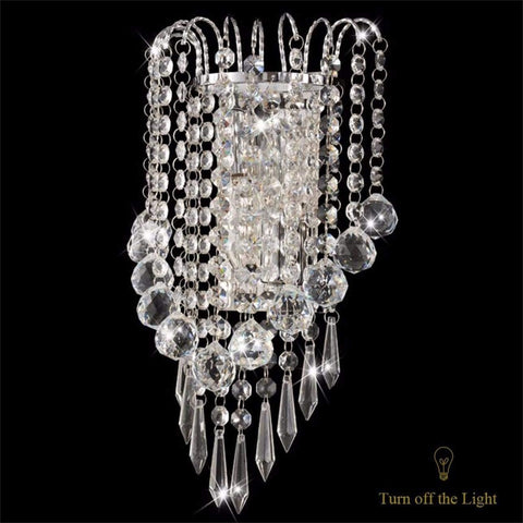Crystal Ball Chrome Wall Light Sconce E14x2